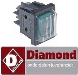 293301266 - Wipschakelaar inbouwmaat 30x22mm groen 2NO 250V 16A DIAMOND