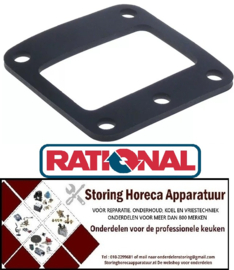 155510565 - Pakking rubber L 82mm B 82mm materiaaldikte 4mm gat ø 9mm LA 64mm voor verwarmingslelement RATIONAL