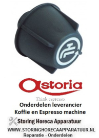 2991.111.53 - Knop water ø 49mm as ø 8x6,5mm afvlakking boven zwart Koffie machine ASTORIA