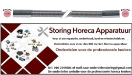 198542016 -Handoucheslang aansluitingen 1/2" L 1100mm RVS werkdruk 10bar plaatdruk 90bar t.max. 90°C