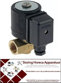 481101487 - Magneetventiel 2-weg 230VAC nominale breedte 10mm aansluiting 1/2" L 56mm BRAHMA