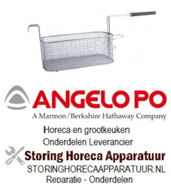 790970175 - Friteusekorf L1 288mm B1 190mm H1 115mm L2 570mm H2 135mm H3 185mm staal verchroomd ANGELO-PO