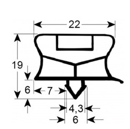 921901865 - Koeldeurrubber B 193mm L 419mm steekmaat AFINOX