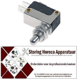 323345032 - Microschakelaar met drukstift draad M10x1 draad L 12mm 250V 16A 1CO