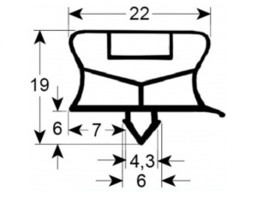 020901860 - Koelkast deurrubber B 419mm - L 599mm passend voor AFINOX