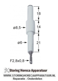 389100717 - Bougie onstekingskaars  ø 5/8x52 mm, Electrolux, Palux, Zanussi