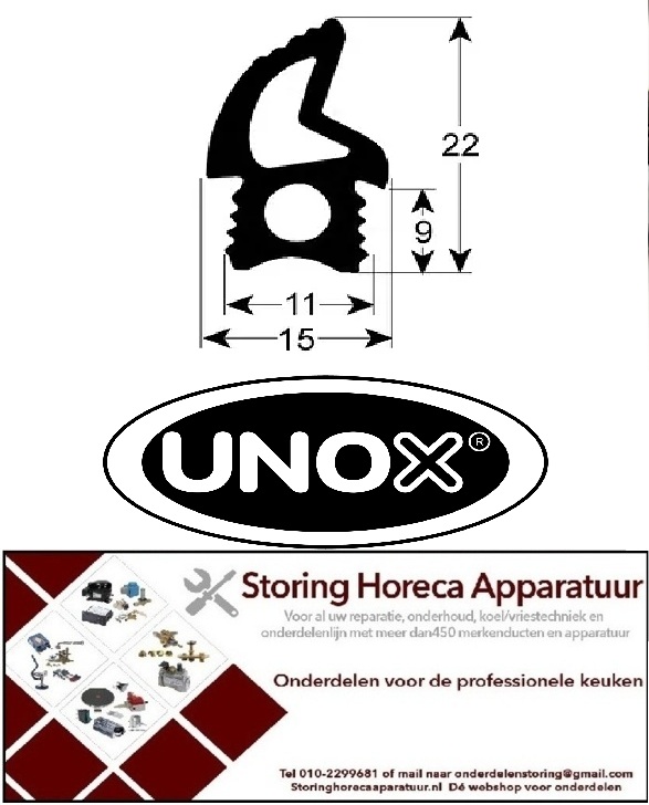 EM207KGN1352A - Ovendeurrubber L 1720mm UNOX OVEN