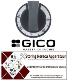 961112683 - Regelnop thermostaat t.max. 180°C 100-180°C ø 60mm as ø 6x4,6mm GICO