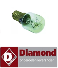 01991310190 - Gloeilamp t.max. 300°C fitting E14 15W 230V ø 22mm L 47mm glas L 20mm DIAMOND MACRO42