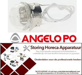 151357162 - Ovenlamp inbouw ø 35,5mm 12V 20W fitting G4 temp. bestendigheid 300°C aansluiting kabel 450mm ANGELO-PO