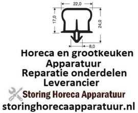 95550-A - Koelcel en vriescel deurrubber insteek EPDM A - kwaliteit Kleur: Zwart per 5 meter