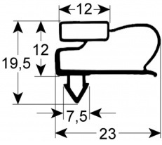 632902632 - Koelkast deurrubber B 575mm L 725mm steekmaat GRAM F200RE