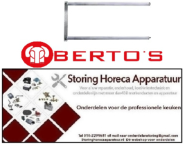 354415311 - Kwartselement L 410mm ø 11mm 1000W 230V B 130mm aansluiting oog dubbel L binnen 390mm BERTOS