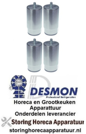 978701058 -Apparaatvoet pijp ø 2"mm draad M10 draad L 24mm H 120-180mm RVS grootte 2" vpe 4stuk DESMON