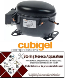 940605312 -Compressor koelmiddel R134a type GLY12RAa 1/3HP cilinderinhoud 10,7cm³ CSIR 220-240V H 203,6mm Cubigel