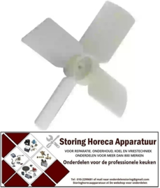 155601846 - Ventilatorblad drukkend ø 150mm asafname ø 4mm B 33mm kunststof