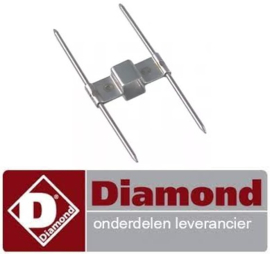 146693143 - Spiesklem dubbel voor kippengrill spit 2x60mm spit ø 4mm DIAMOND