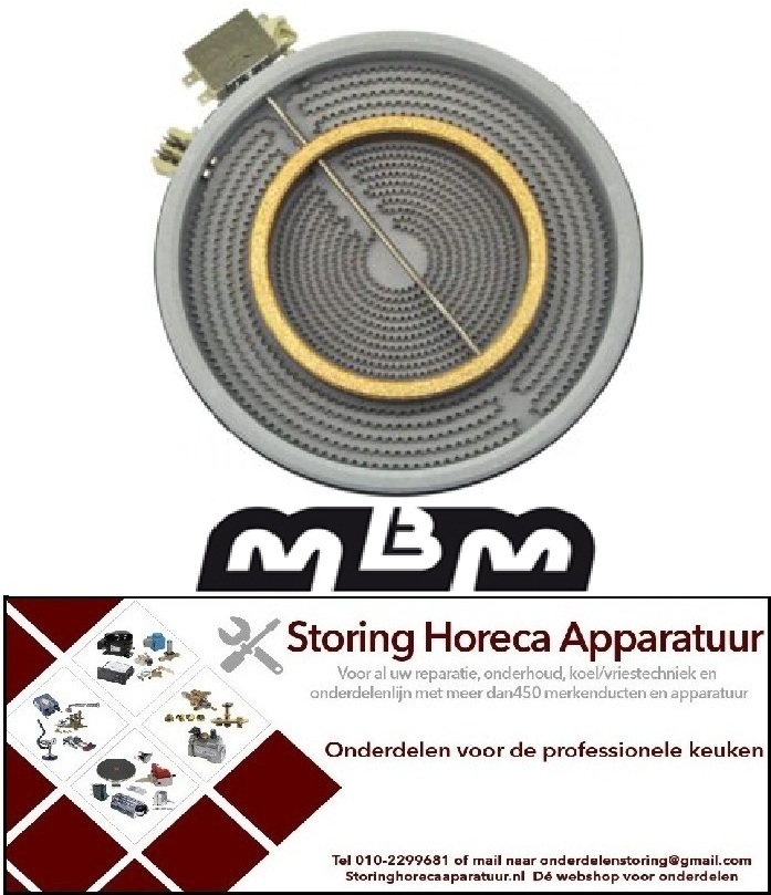 639490139 -Stralingselement ø 250mm 2500W - 230V - 2 energieregeling met temperatuurmelder MBM