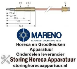 3711.076.14 - Thermokoppel M9x1 L 1500mm steekhuls ø6,0(6,5)mm MARENO