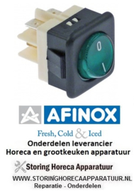 822347656 - Wipschakelaar inbouwmaat 27,8x25mm groen 2NO 250V 16A verlicht AFINOX