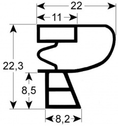 644901644 - Koeldeurrubber B 670mm L 1490mm steekmaat GRAM BF930