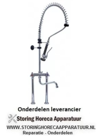 464548814	- Voorspoeldouche met tweegatsmengkraan bovendeel 1/2" met zwenkventiel aansluiting 1/2"