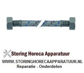 536520614 - Flexibele watertoevoerslang RVS-omvlochten recht-recht DN12 aansluitingen 3/4" L 1000 mm werkdruk 10 bar