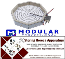 722490151 - Stralingselement 8-hoekig 2100W 230V L 230mm B 230mm VC 1 met verwarmingsspoel energieregeling MODULAR