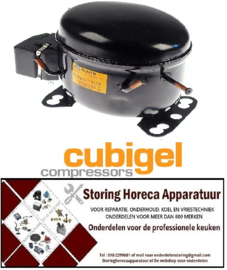 5363070011 -Compressor koelmiddel R134a type GU45TG 1/6HP vermogensverbruik 342W cilinderinhoud 4,5cm³ CSIR Cubigel