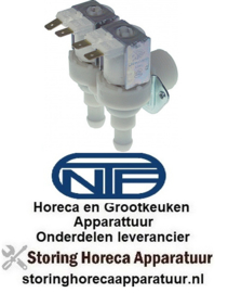 183370434 -Magneetventiel dubbel haaks 230VAC ingang 3/4" uitgang 2,5/2,5l/min DN10 t.max. 90°C TP kunststof TNF