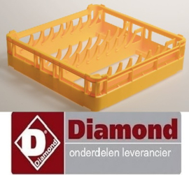 366DPP-15 - Mand 500 X 500 X H130 mm - 15 borden Ø 280 mm - polypropyleen voor vaatwasser DIAMOND
