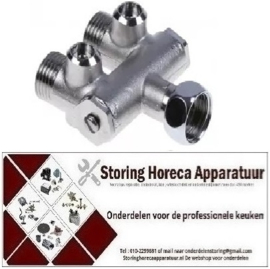 787541801 - Mengventiel voor warm en koudwater draad 1/2" OD - 1/i" OD - 1/8" ID B 68mm D 34mm H 66mm uitloopafstand 36mm