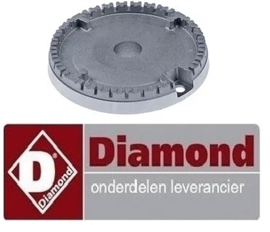 266105058 -Branderkop 3kW voor bougie ø 6mm voor branderdeksel ø 100mm voor gasfornuis DIAMOND C5FV6-BP