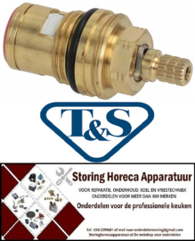 787594191 - T&S Keramisch binnenwerk draad 1/2" rotatiehoek 90° warmwater rood