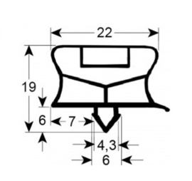 669901608 - Koelladenrubber 1/3 - B 170mm - L 455mm steekmaat AFINOX