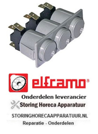 220345180 -Schakelaarcombinatie inbouwmaat 28,5x77,5mm rond grijs 1CO/1CO/1CO 250V 16A Elframo