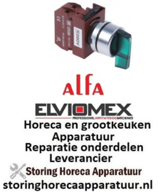 303347581 -Standenschakelaar inbouwmaat ø22mm groen schakelvolgorde 0-1 vergrendeld ALFA