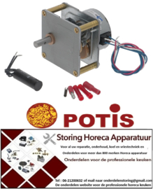 104500502 - Tandwielmotor POTIS type 427 220-240V 50Hz 2U/min schacht ø 8mm L 64mm B 64mm H 56mm POTIS