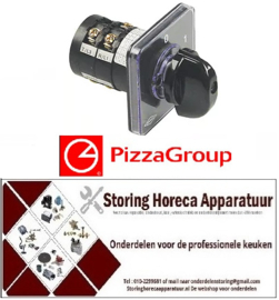 252345676 - Draaischakelaar 2 0-1 contactset 400 Volt - 20Amp PIZZA GROUP