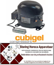 1853070033-Compressor koelmiddel R404a/R507 type MX18FBa 5/8HP cilinderinhoud 18,4cm³ CSR 220-240V H 230mm Cubigel
