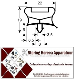 H9794456618 - Deurrubber op maat gemaakt 456 x 618 mm Steekmaat