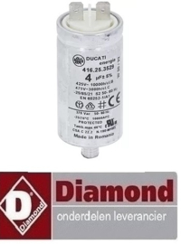 468703605 -Condensator 450V aluminium M8 aansluiting vlaksteker 6,3mm ø 31mm L 58mm voor vaatwasser DIAMOND 04d/6s
