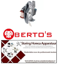 HETELUCHTOVEN VENTILATORMOTOR BERTOS   HORECA EN GROOTKEUKEN APPARATUUR, REPARATIE, ONDERDELEN