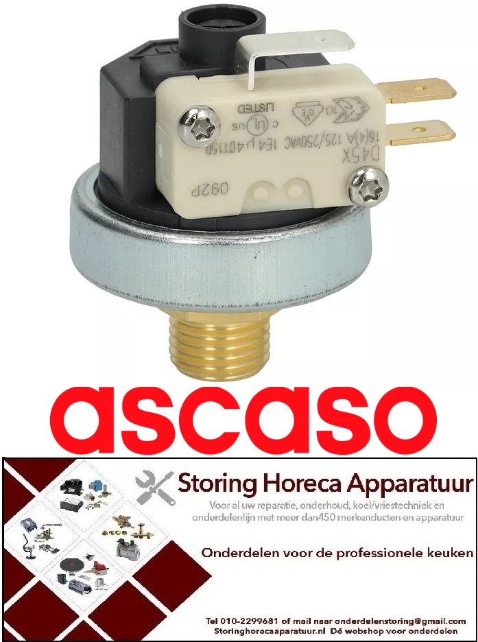 294541158 - Pressostaat ø 38mm drukbereik 1-2,5bar drukaansluiting verticaal 16A 250V koffietechniek ASCASO