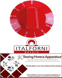 672112564 - Knop thermostaat 1-10 rood rotatiehoek 270°  ITALFORNI