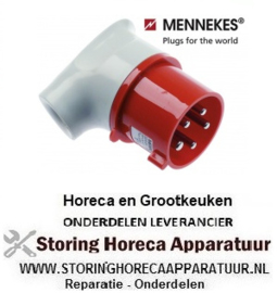 299551198 - Stekker C-Form CEE haaks 5-polig contact 3P+N+PE max. 16A max. spanning 400V bescherming IP44