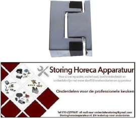 516690119 - Zijkant deurscharnier L 100mm B 19mm bevestigingsafstand 80mm aanslag links/rechts