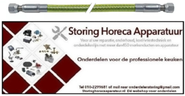 133250069 - Gasslang RVS-omvlochten, kunststof gecoat L 2000mm DN12 EN 14800 1/2" ID - 1/2" OD