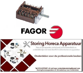 926300031 -Nokkenschakelaar 7-standen schakelvolgorde 0-1-2-3-4-5-6 16A as ø 6x4,6mm FAGOR