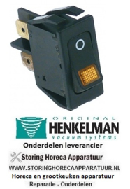 850347039 - Wipschakelaar inbouwmaat 27,4x12,4mm zwart/oranje 2NO 250V 16A verlicht O HENKELMAN